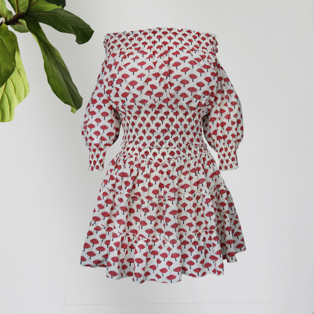 Block Print Mini Skirt by CJ Laing Palm Beach Island Style Boutique. cottage core, bohemian, charming