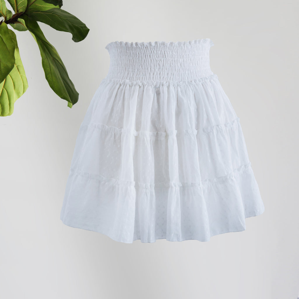 Swiss Dot Mini Skirt by CJ Laing Palm Beach Island Style Boutique. cottage core, bohemian, charming