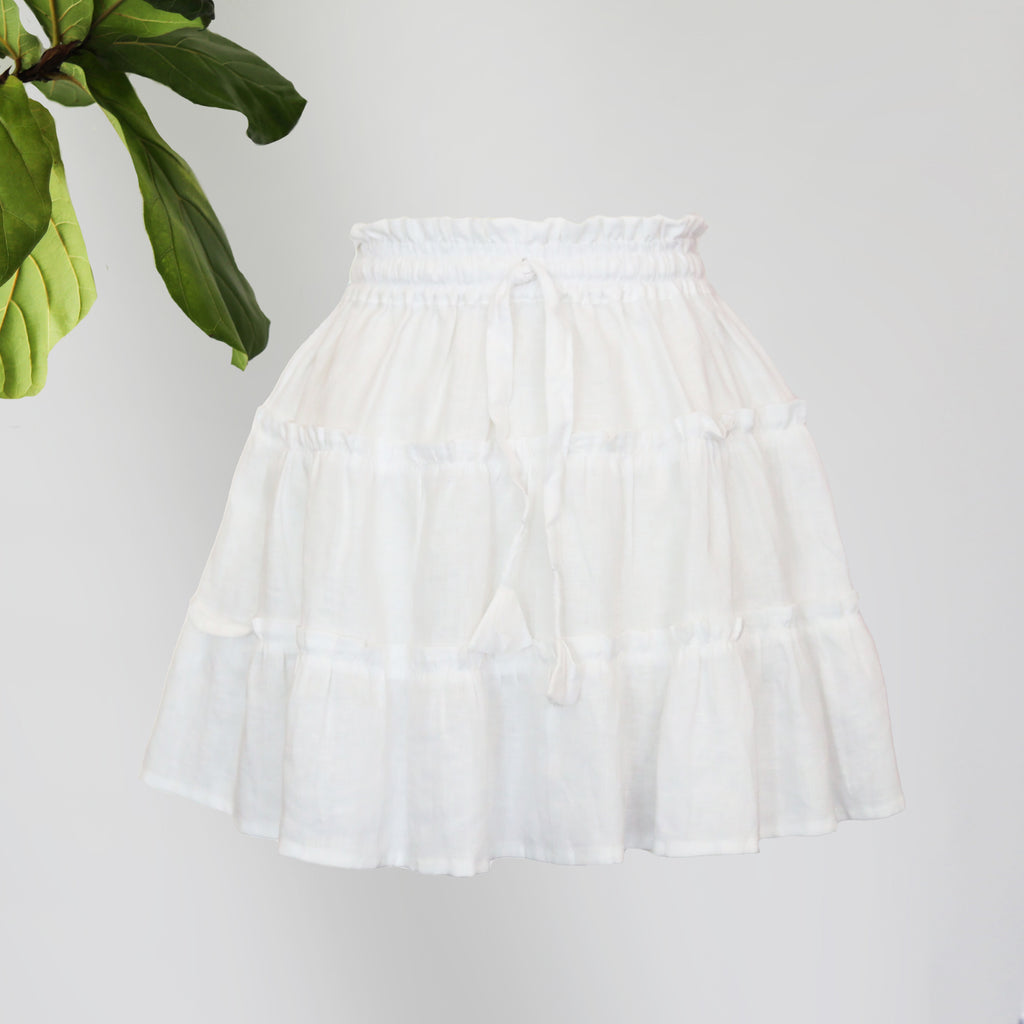 Linen mini skirt by C J Laing Palm Beach style